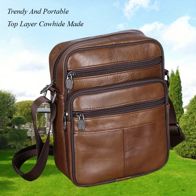 

Кожаная сумка унисекс, натуральная мужская сумка, модные универсальные деловые сумки через плечо с удобным регулируемым ремешком