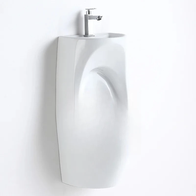 

Integrated Ceramic Urinal With Wash Basin Household Men's Urinal Wall-mounted Induction