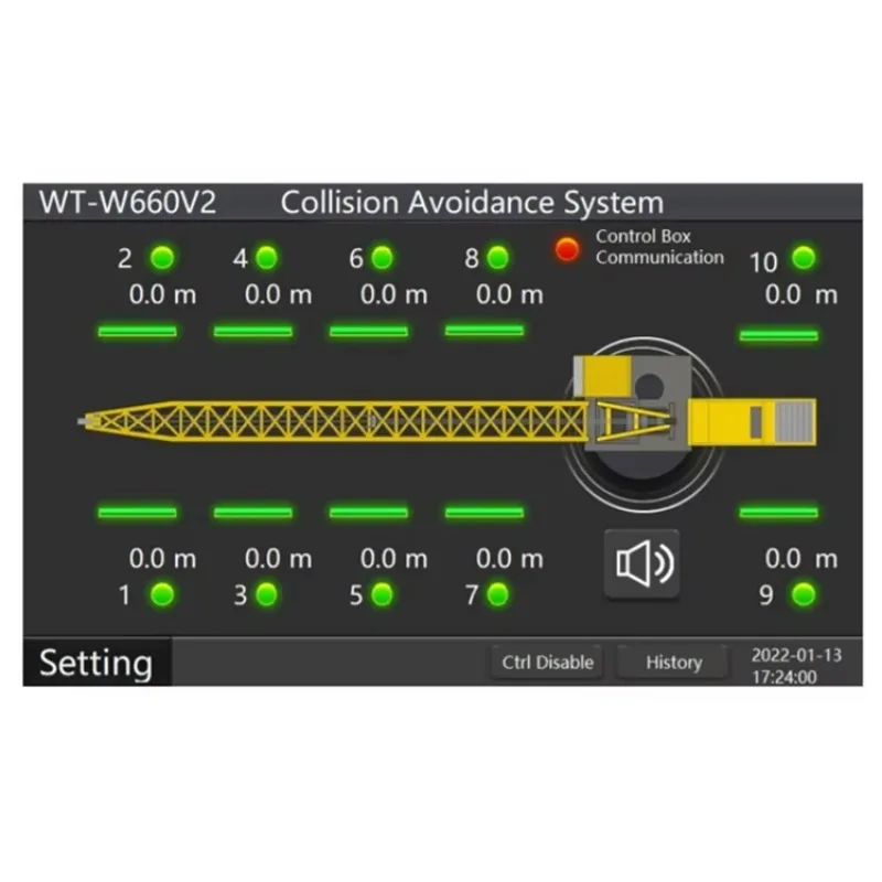 The i4508 Tower Crane anti-collision system assist in the prevention of on-site crane collisions