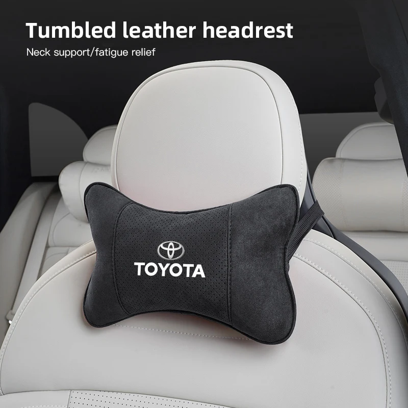 Coussin de protection pour le cou et le dos avec logo auto, 1 pièce, pour appuie-tête de siège de voiture, compatible Toyota Fortuner Highlander Mark-X Mirai