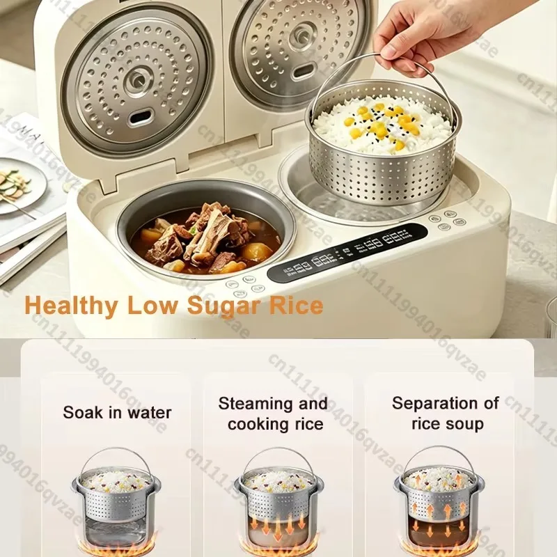 High Quality 5L Double Pot Multi-function Rice Cooker Intelligent Timing Digital Electric Multi-function Pot