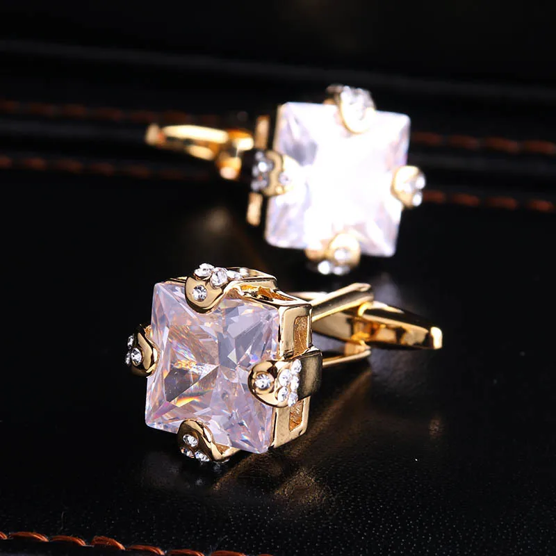 

Luxury High-end Rhinestone Cufflinks Fashion Men's French Shirt Zircon Cuff Nails Wedding Anniversary Holiday Gifts Mens Jewelry