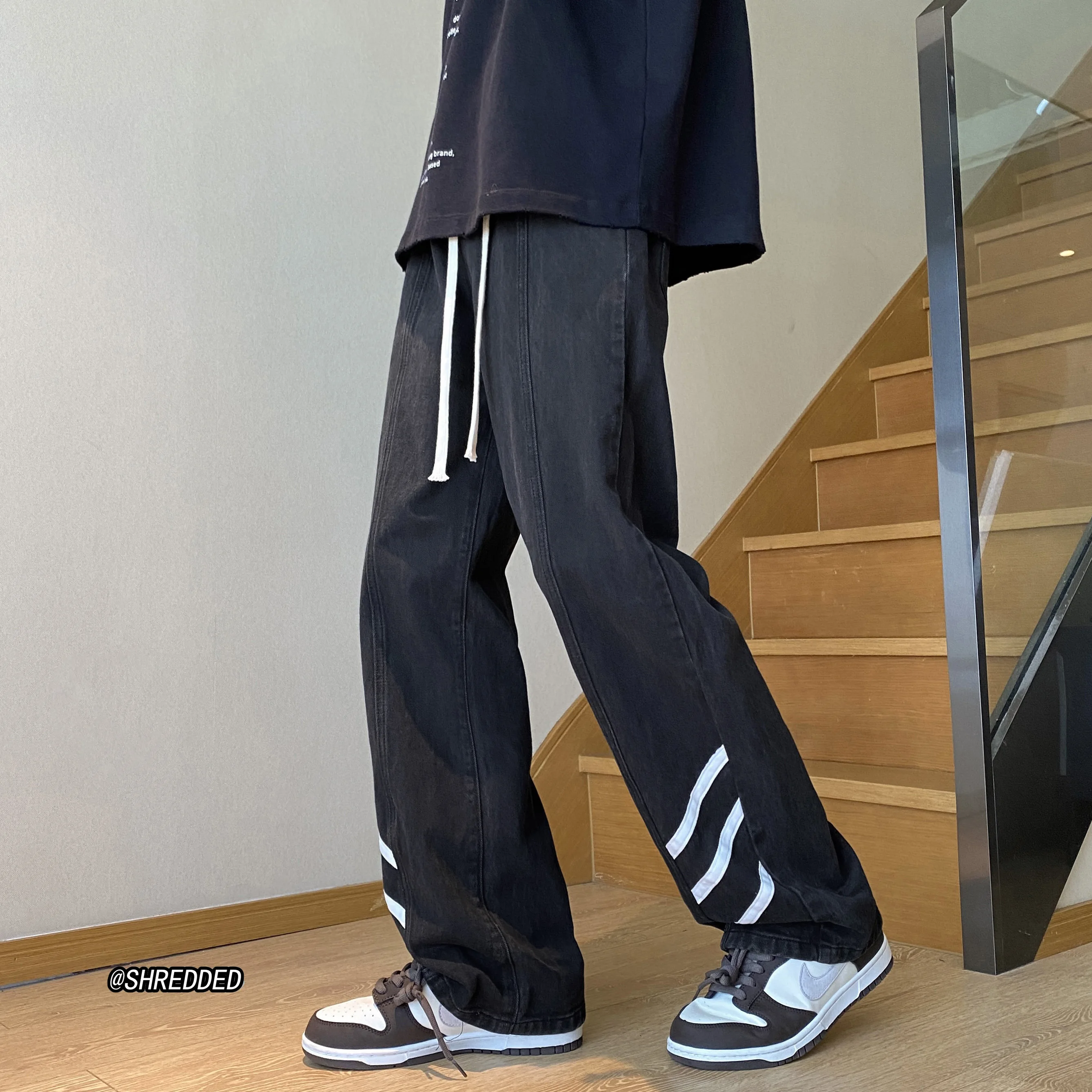 

Washed American Style Men's Jeans Straight Leg Casual Long Trousers Spring Autumn Fashion Large Size Youth Wear