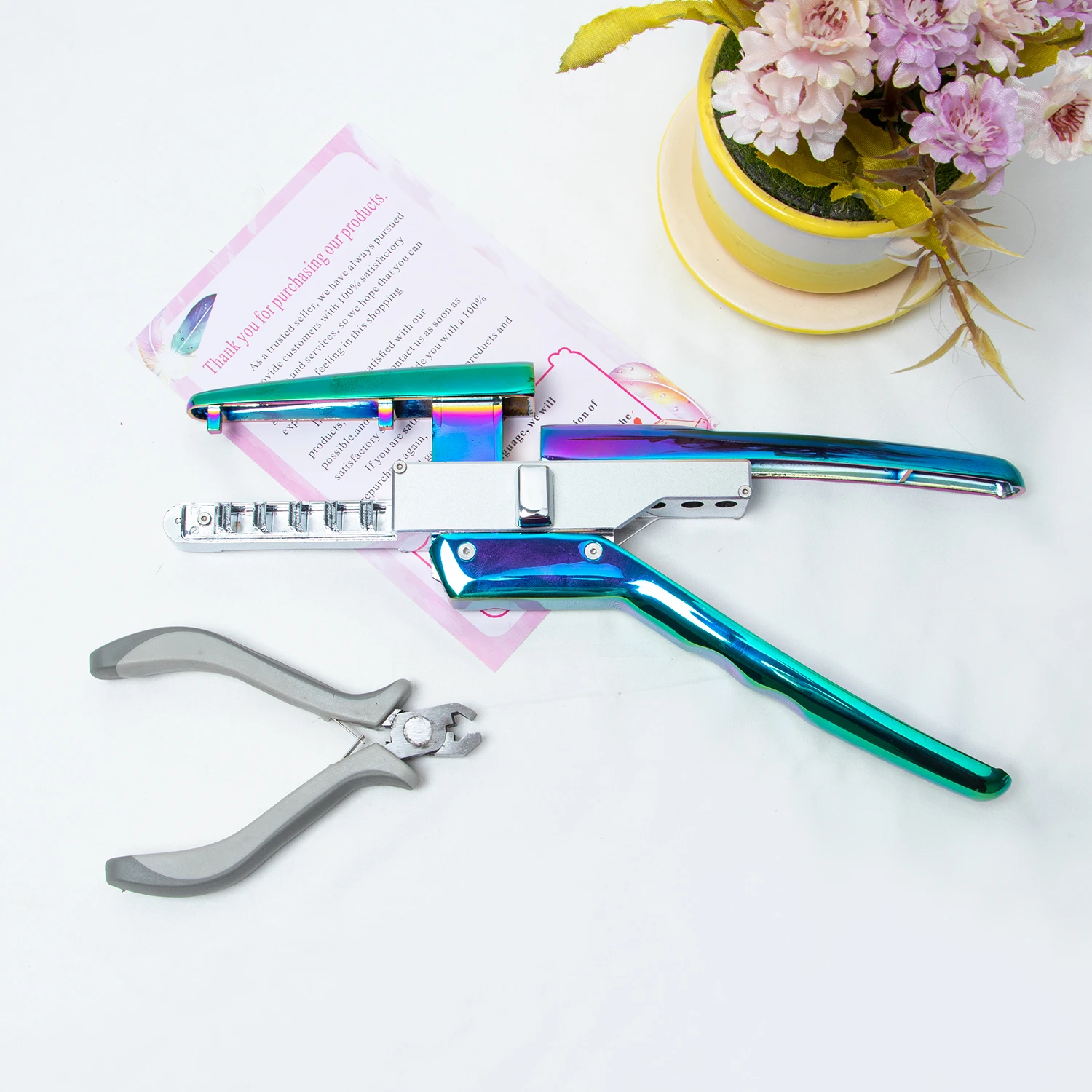 6D hair extension machine pink color 6D second generation hair extension tools kit with Hair removal plier 6D second generation