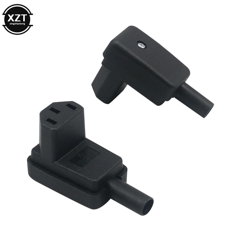 Newest C13 Power Plug, 90 Degree Angled IEC 320 C13 Female Plug AC 10A / 250V Power Cord/Cable Connector