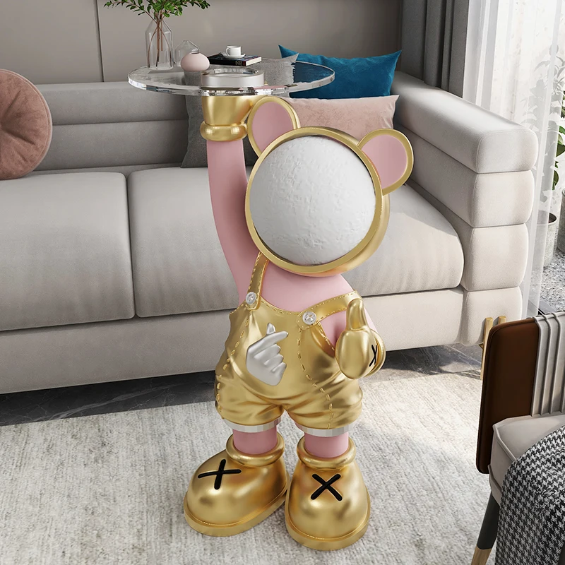 ديكور الغرفة الثناء الدب صينية الديكور التماثيل للداخلية تماثيل صغيرة على شكل حيوانات ملحق المنزل تمثال كبير عمل أرقام الهدايا