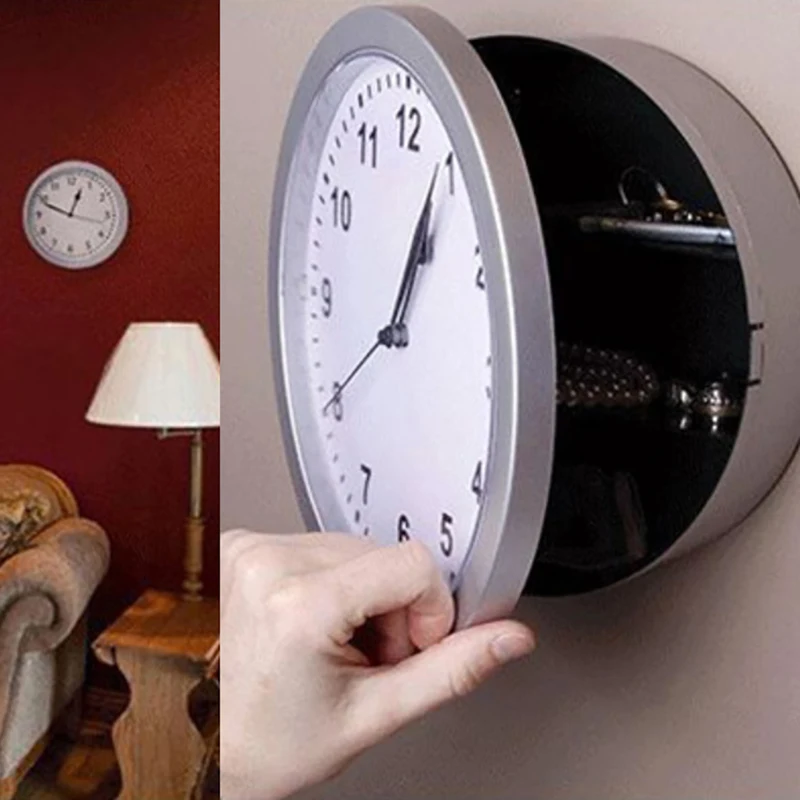 

Vintage Wall Clock Home Decoration Safe Box Hidden Secret Storage Box Wall Clock Safe Money Jewelry Valuables Storage Box
