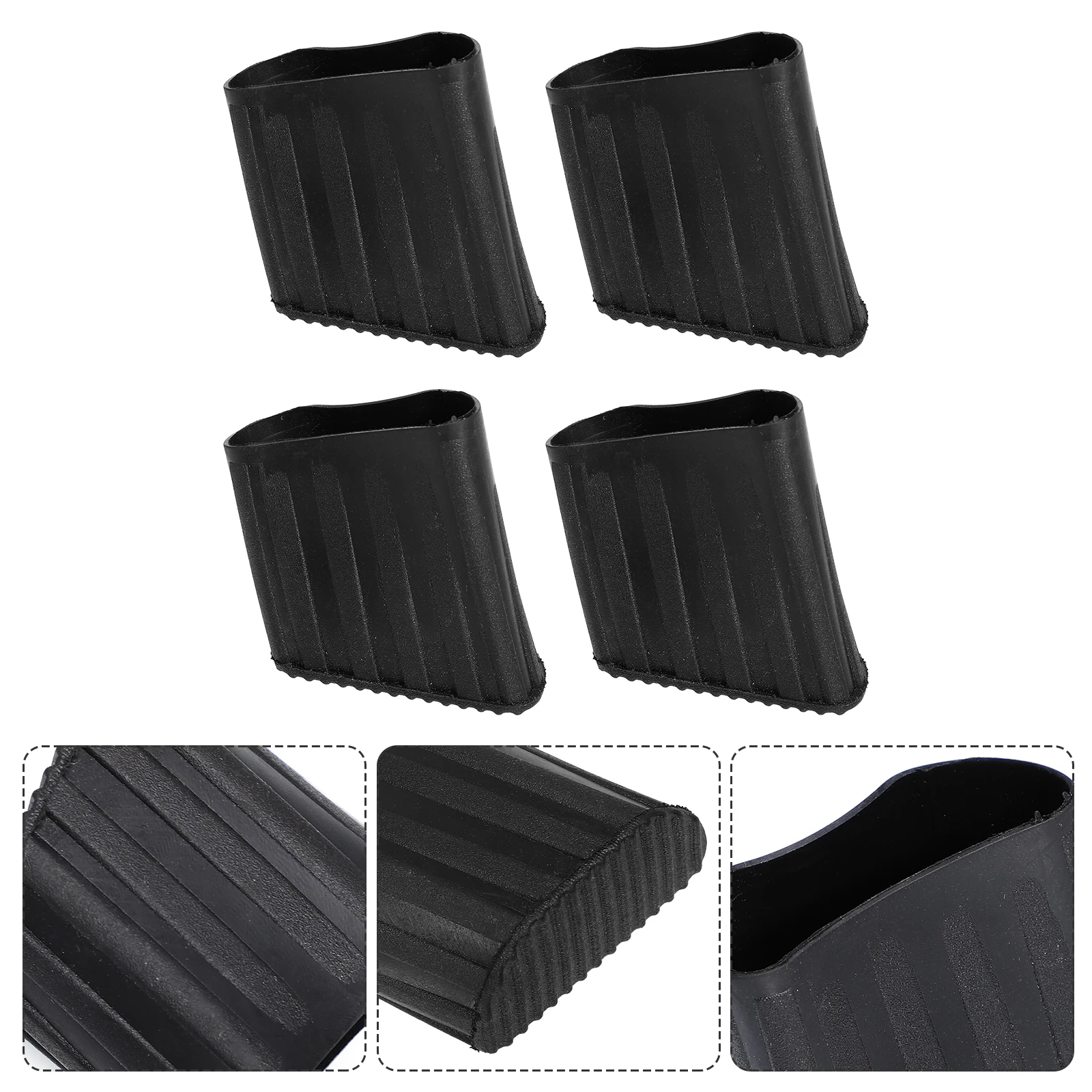 

4pcs Rubber Ladder Feet Covers Non-Slip Anti-Skid Floor Pads Folding Ladder Accessories Safe Durable Protection For Home