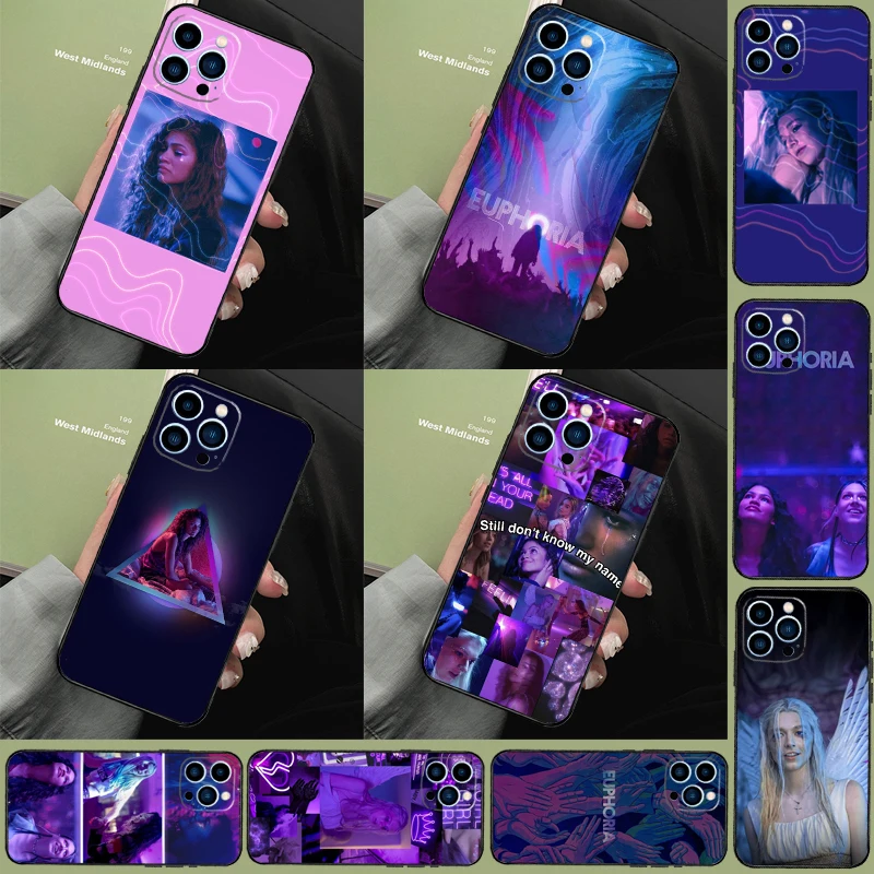 Coque Funda série TV américaine Euphoria pour iPhone 14 15 16 Pro Max 11 12 13 Pro Max Mini XR 16 15 Plus 16e
