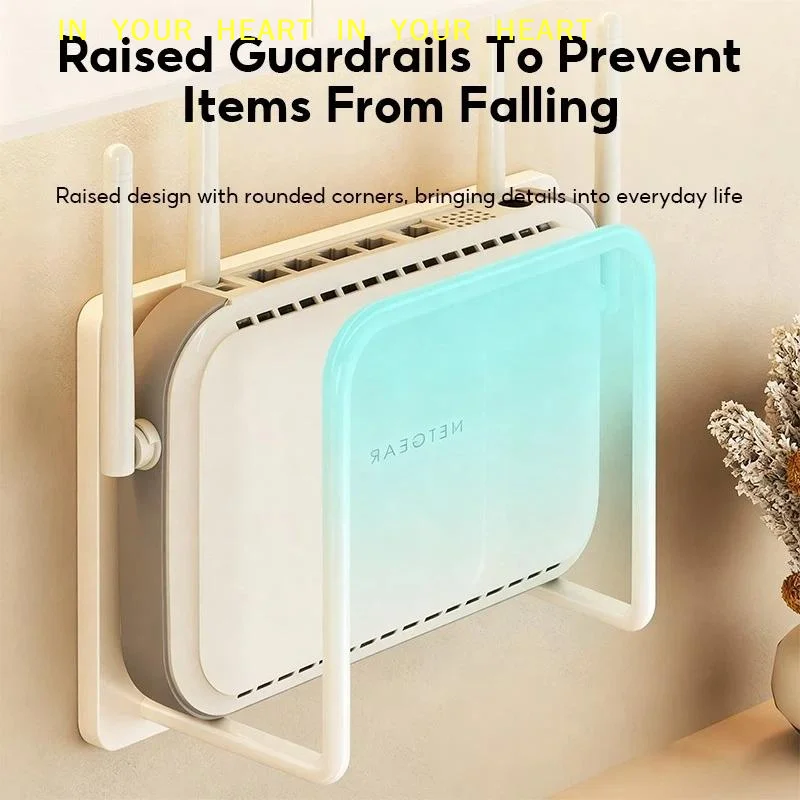 【X】Wall Mount Router & Set Top Box Shelf No Drilling Sturdy Holder for Modem Small Electronics Home Living Room Use