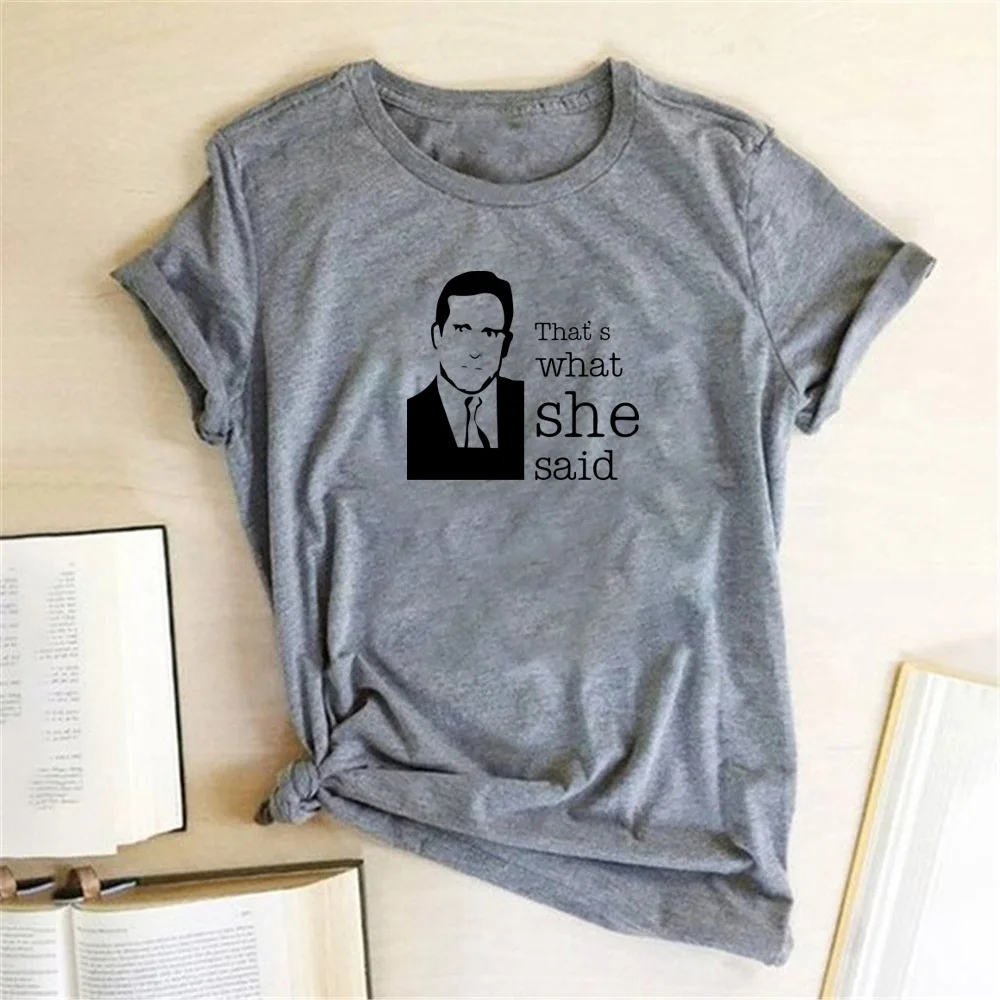 Seeyoushy The Office T Shirt Michael Scott The Original That\'s What She Said TV Tshirt Summer Short Sleeve Harajuku Funny Tops