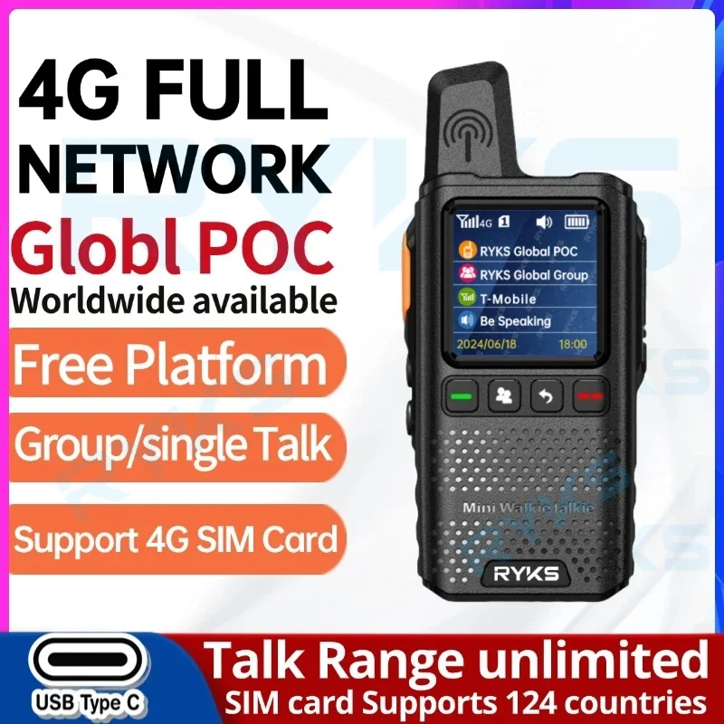 4G full band two way radio MINI Sim card global-intercom phone outdoor Ham walkie talkie long range 5000km pair