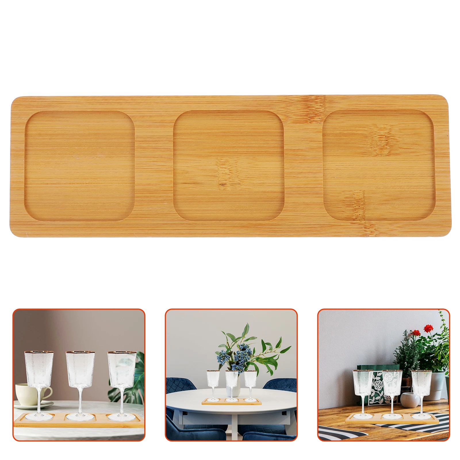 

Bamboo Beer Flight Boards Coaster Board Drink Holder Antislip Glasses Stable Wood Cup Tray For KTV Home