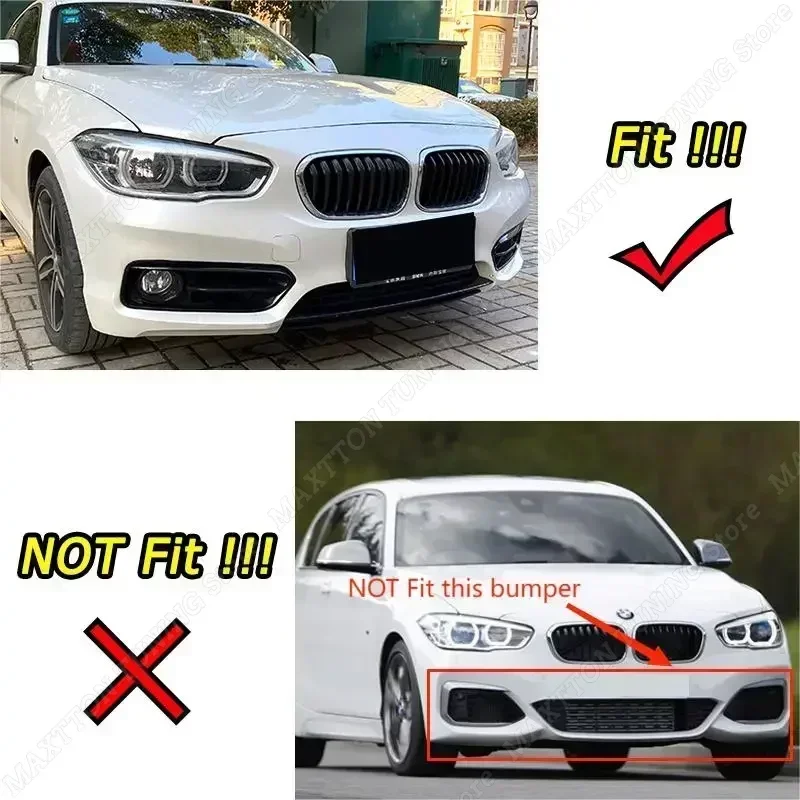 For BMW 1 Series F20 F21 116i 118i 120i 2011-2018 2019 ABS 3Pcs Front Bumper Lip Spoiler Splitter Gloss Black Body Kit Tuning