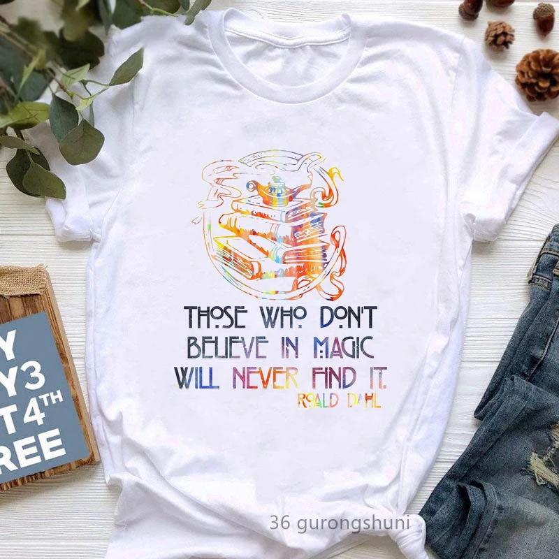 

Those Who Don'T Believe In Music Graphic Print T Shirts Women Watercolor Book Tee Tshirt Femme Summer Fashion T-Shirt Female