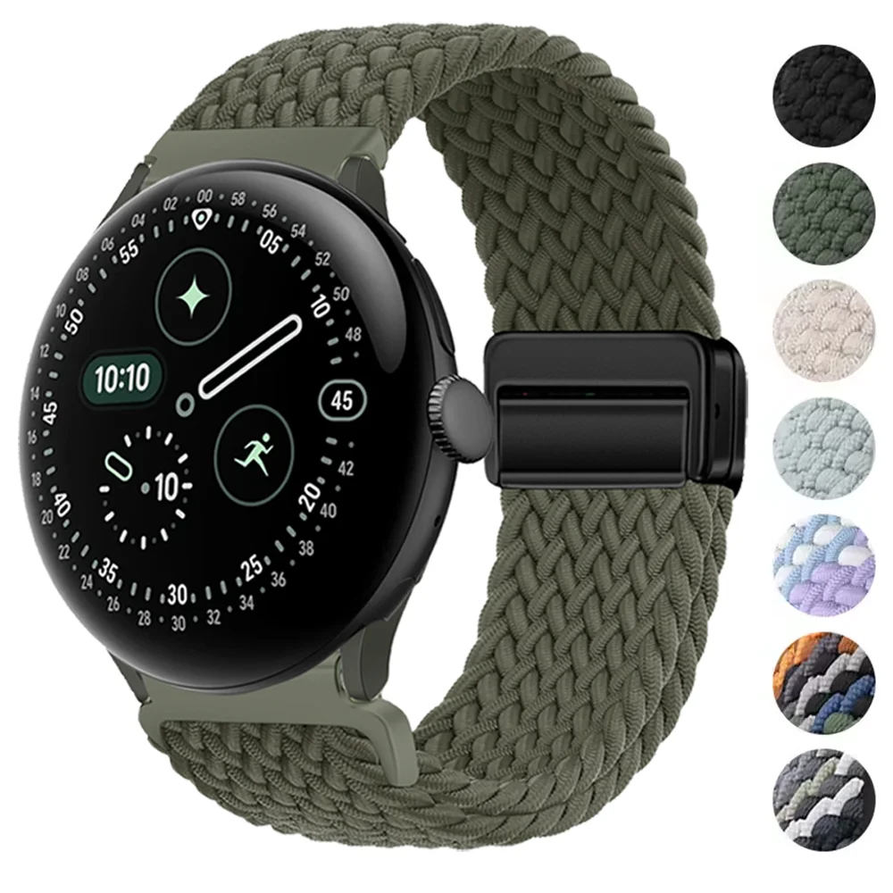 �y�Z�[�����zGoogle Pixel Watch 4/3�i41mm/45mm�j�p �}�O�l�b�g���L�k�҂ݍ��݃X�g���b�v �ʋC�����Q ���K�ȃi�C�����u���X���b�g �o���h Pixel 3/2�Ή�