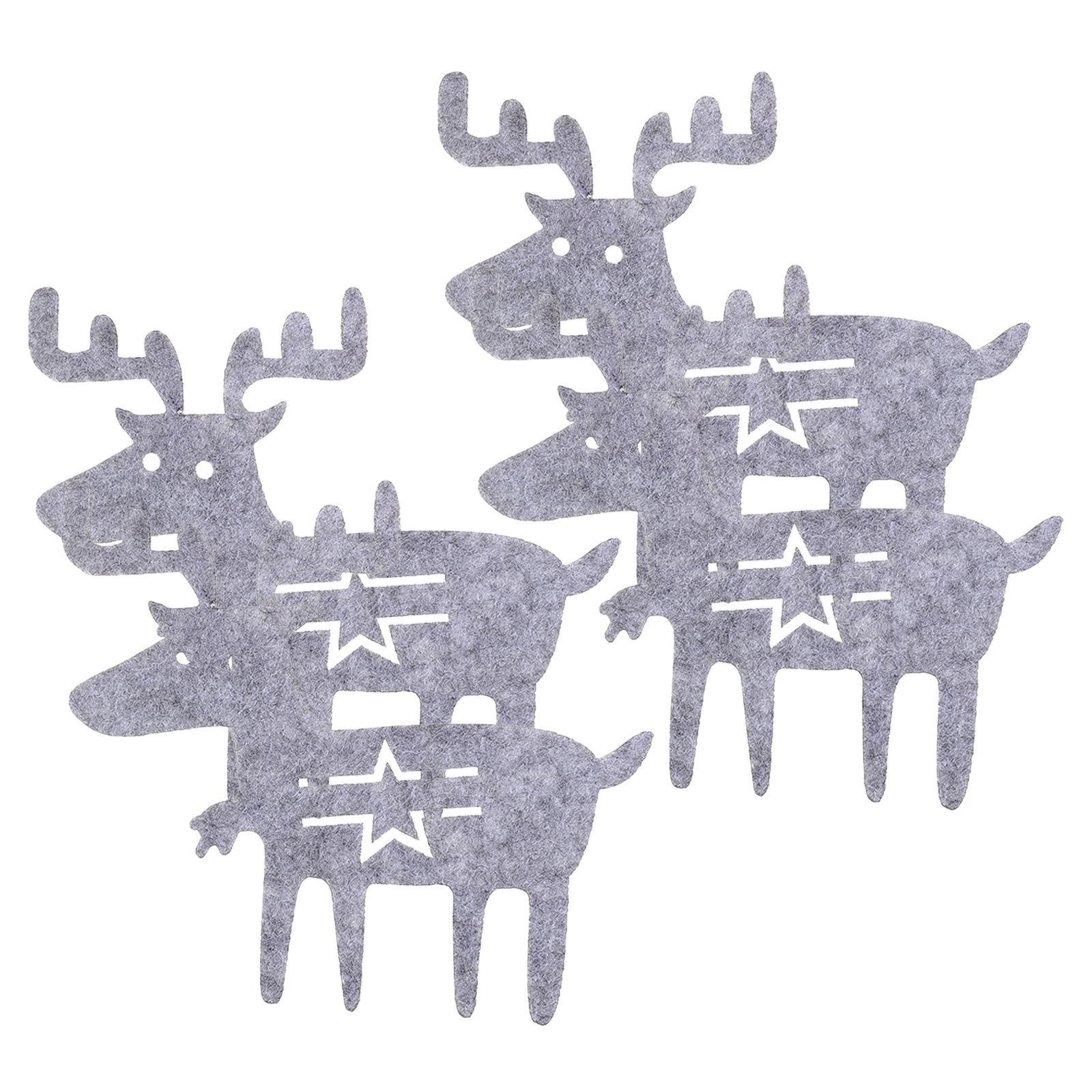 

4Pcs Christmas Cutlery Holders Reindeer Shaped Fabric Pouches for Festive Table Setting Cutlery Holder for Party
