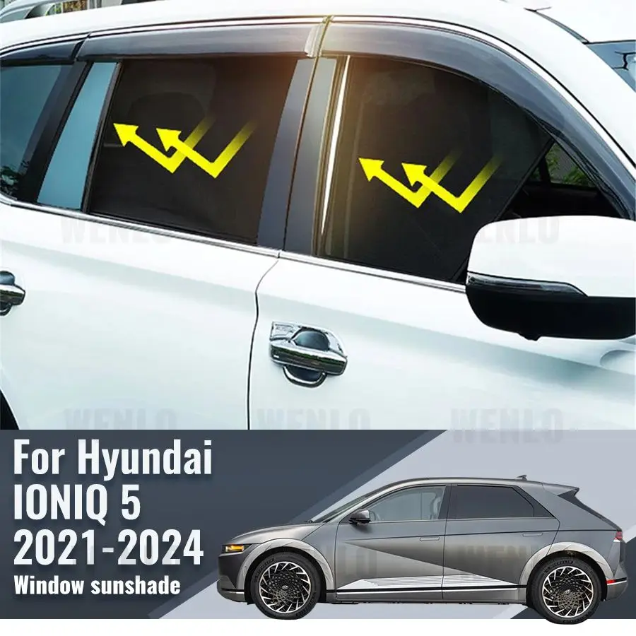 For Hyundai IONIQ 5 IONIQ5 2021 2022 2023 2024 Magnetic Car Sunshade Visor Front Rear Windshield Curtain Side Window Sun Shade