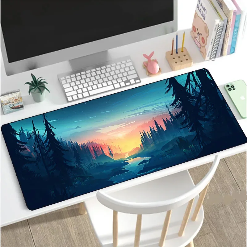 Mouse Pads for Deep Forest Firewatch Laptop Gamer Mousepad Gaming Mouse Mats Large Locking Edge Keyboard 40x90Cm Deak Mat