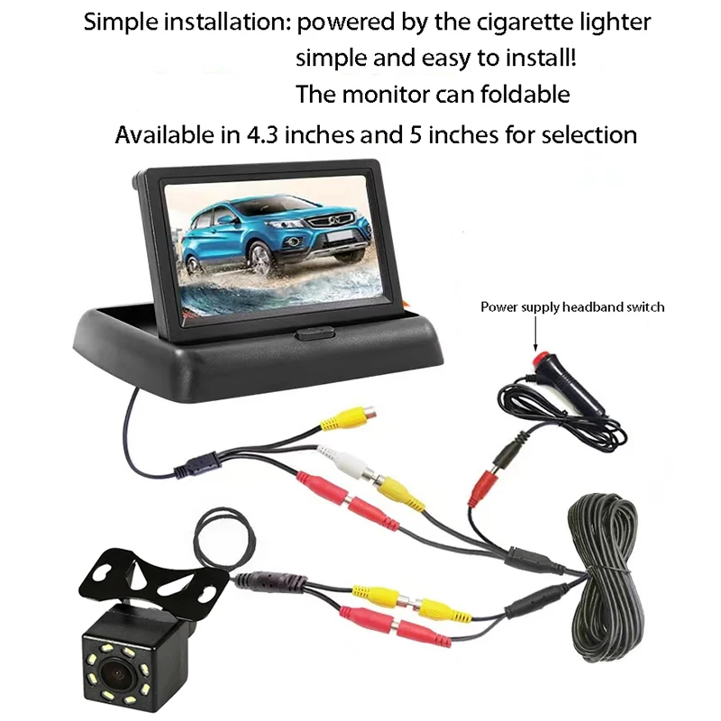 

Easy Installation 4.3"5" Car Rear View Backup Camera LCD Monitor for Vehicle Van Night Vision Reverse Video Parking System