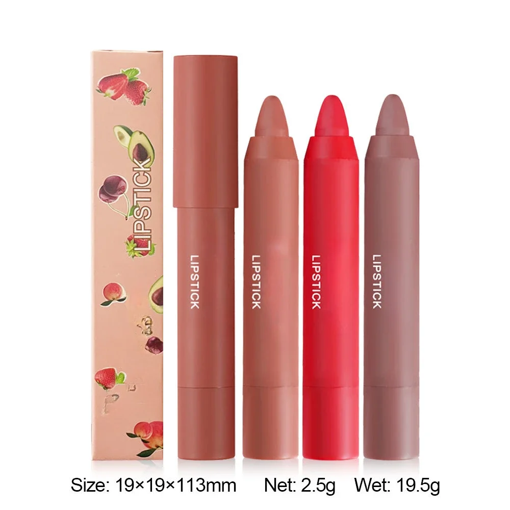 Lápices labiales mate de terciopelo de 6 colores, resistentes al agua, de larga duración, Nude Stick on-Stick Cup, labios, lápiz de tinte de maquillaje, herramientas de maquillaje diarias