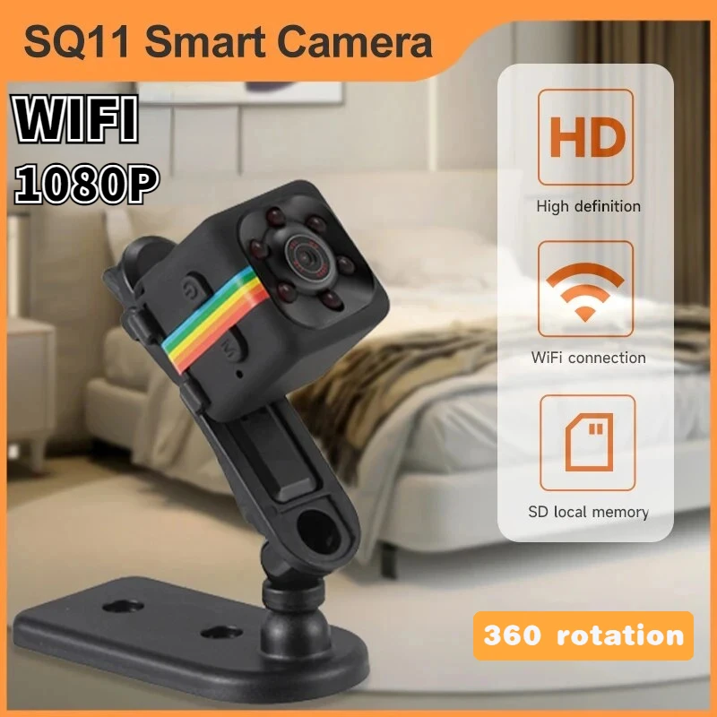 

Hot SQ11 1080P HD Mini Camera Smart Webcam IR Night Vision Card Direct Recording Surveillance IP Camera DV Audio Video Recorder