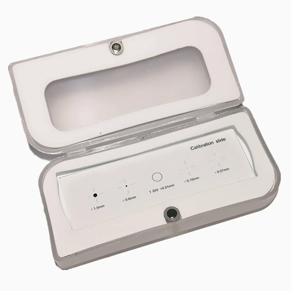 Crosshair Scale Microscope Camera Slide Laboratory Use Four Calibration Points Luxurious Design 0.01mm Crosshair Micrometer Tool