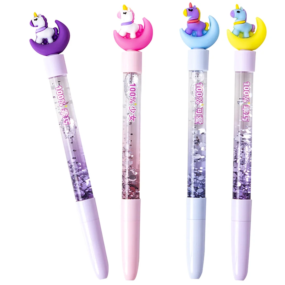 4 Pcs Cartoon Pen Gel Pupils Fountain Ink Multi-function Pens Plastic Note