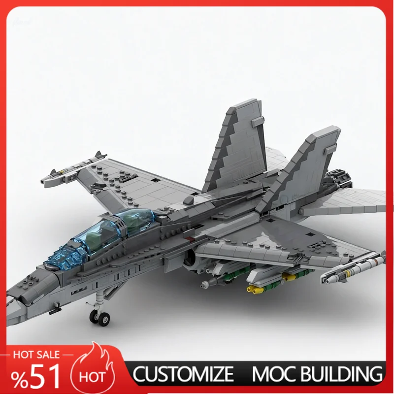 NEW 1857Parts Hornet Fighter Jet Aircraft Model DIY Assembly Educational Customize Building Blocks Toy For Boys Collection Gift