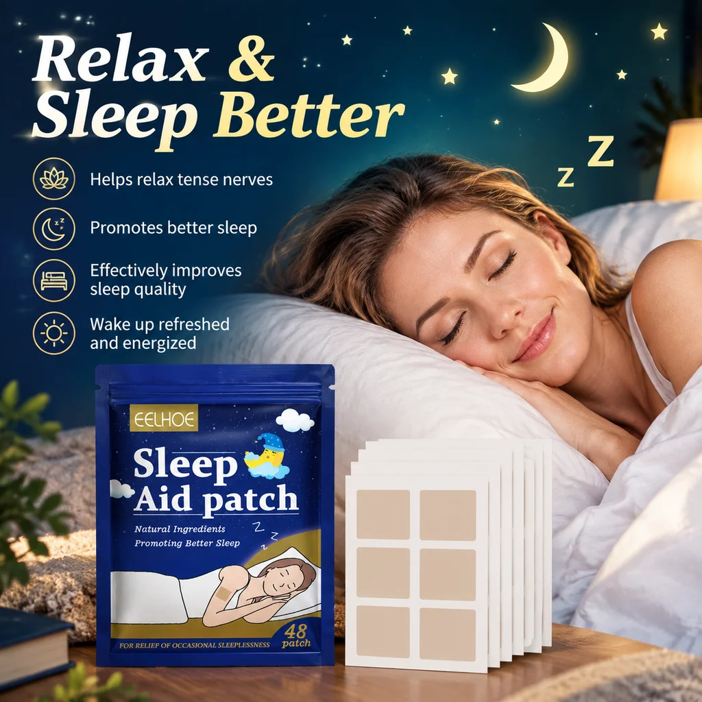 EELHOE Sleep Aid Patches, Lavender Mint Relaxing Care, Overnight Sleep Support for Adults, 48pcs Non Woven Adhesive Patches
