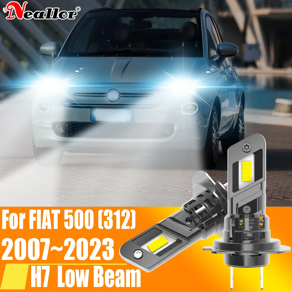 2pcs High Power H7 Led Headlight Canbus No Error H18 Car Bulb 6000K White Light Moto Diode Lamp 12v 55w For Fiat 500 2007~2023