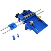 Woodworking 3 In 1 Dowelling Jig Universal Dowel Cam Jig Wood Hole Drilling Guide Locator Adjustable Pocket Hole Jig Kit