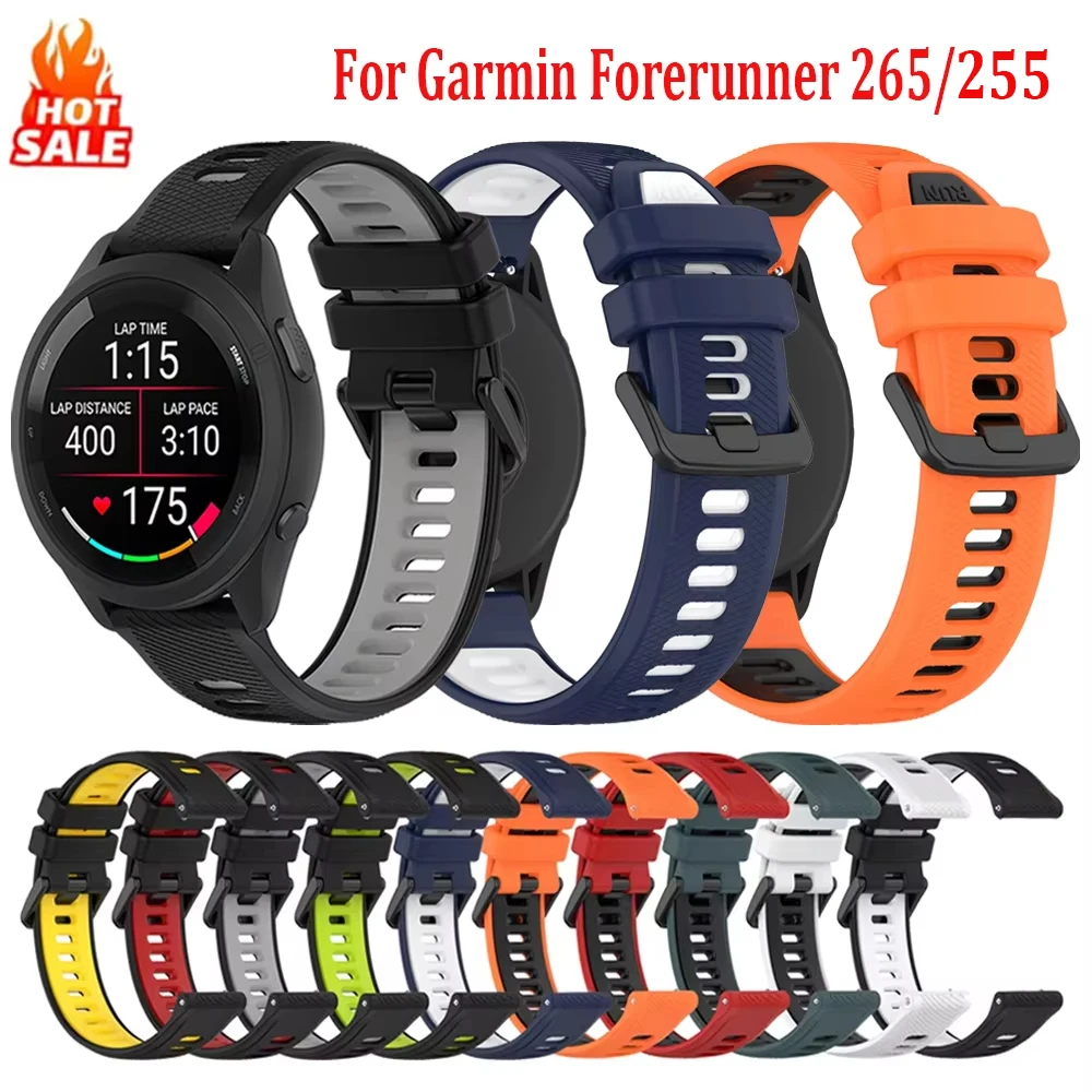 Correas de silicona oficiales para Garmin Forerunner 265, correa de repuesto de 22mm para Forerunner 265 255 Music Vivoactive 4/Venu 4 45MM