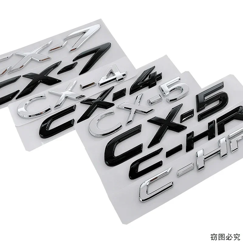 

ABS Car Body Side Letter Emblem Rear Trunk Badge Replaced Sticker for Mazda CHR CX4 CX5 CX7 CX30 CX50 CX60 CX90 Decoration