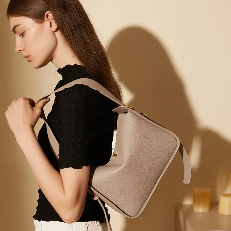 Women's Genuine Leather Shoulder Bags Niche Design Cowhide Crossbody Bag