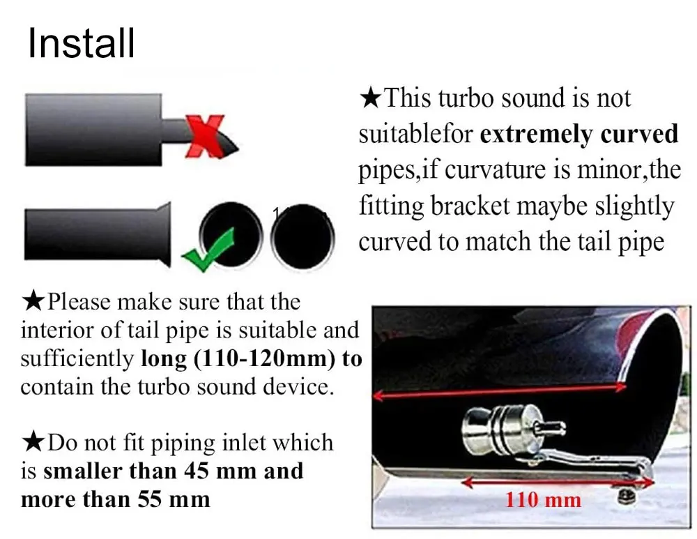 S M L XL Size Red Black Turbo Sound Whistle for Vehicle Refit Device Exhaust Pipe Car Turbmuffler Universal Sound Simulator Car