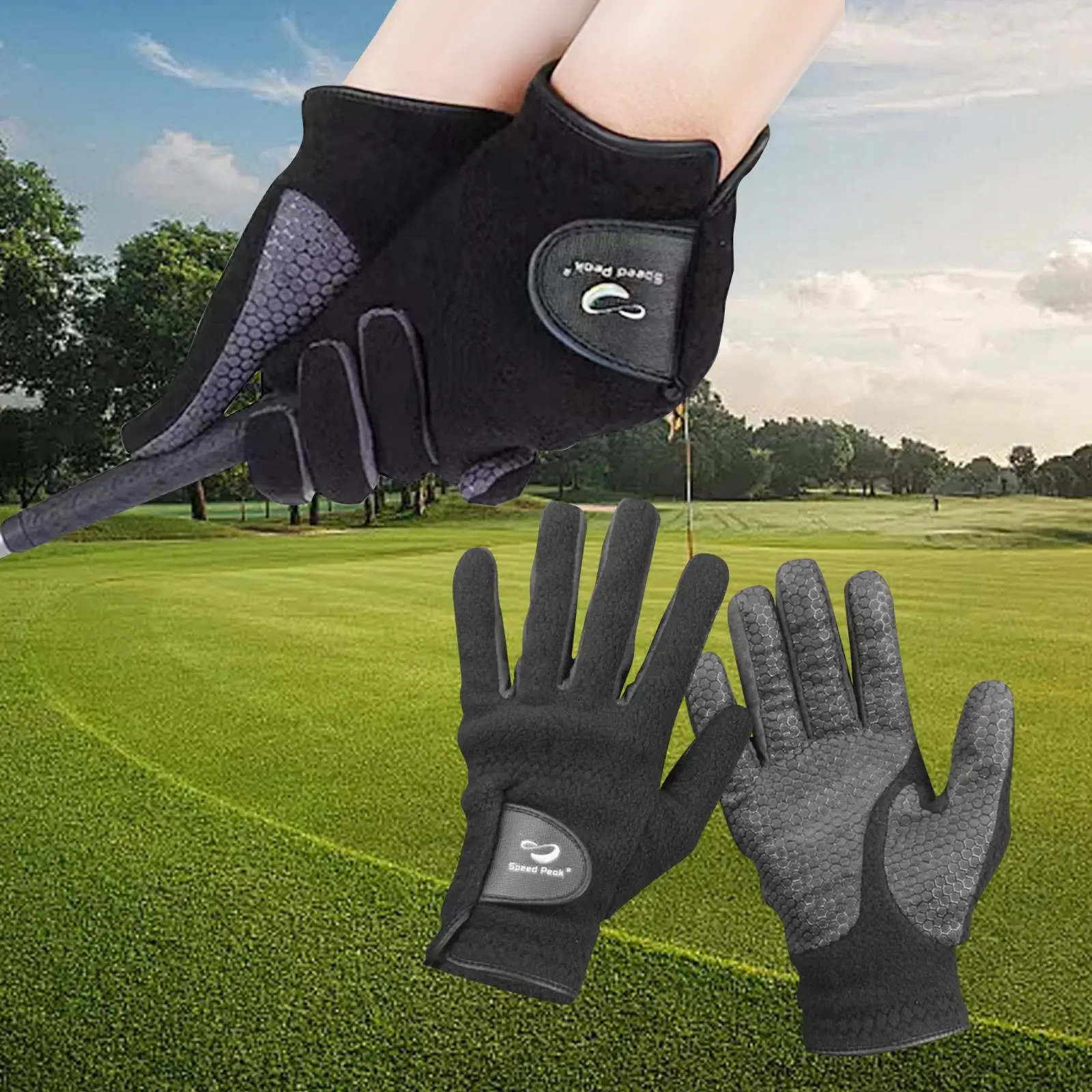 1 Pair Golf Gloves Warm Nonslip Adjustable Breathable Mitten Golf Training Aid for Running Outdoor Hiking Golf Swing Winter image 2
