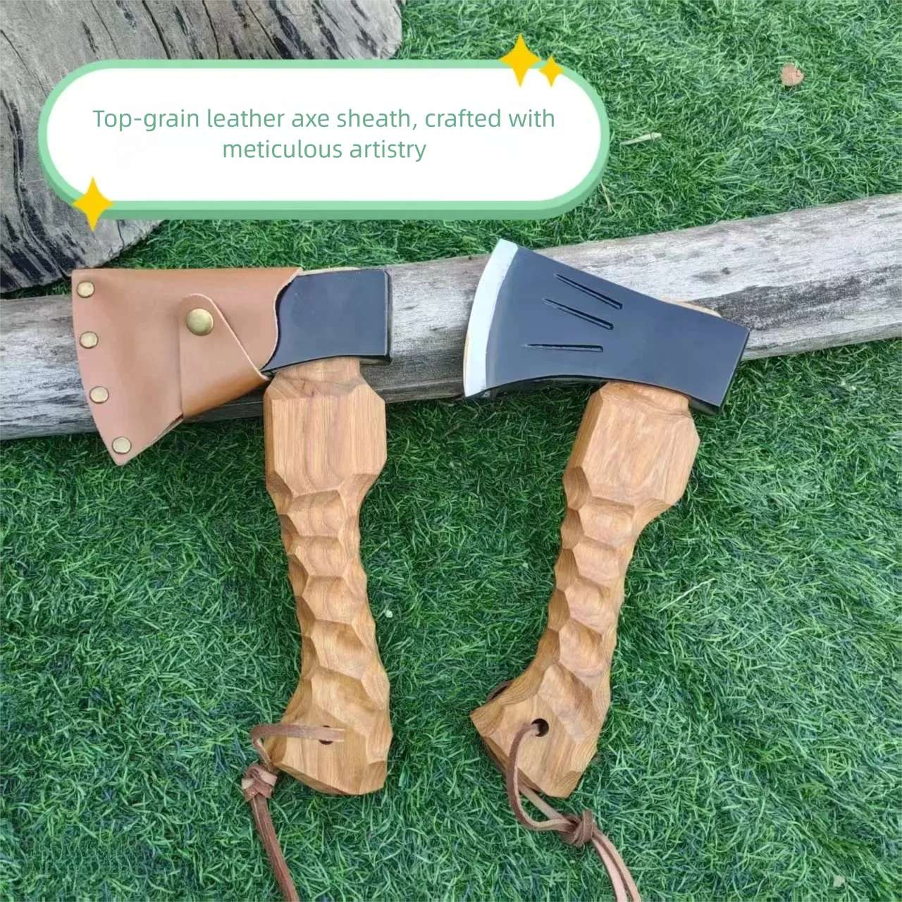 American Hickory Camping Axe Wholesale - Customizable BC Bushcraft Mini Hatchet Wood Splitter Survival Tool - view 2
