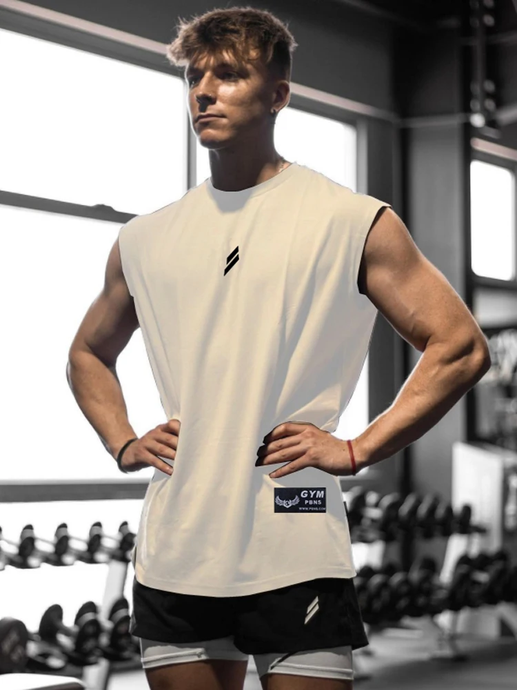 Summer sports vest men\'s sleeveless T-shirt quick drying breathable loose vest basketball running training fitness clothes