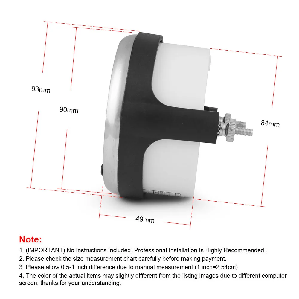 0-4000RPM Diesel Tachometer 85MM RPM Gauge 10 Colors Backlight Tacho Meter With LCD Hourmeter For Car Boat Motorcycle