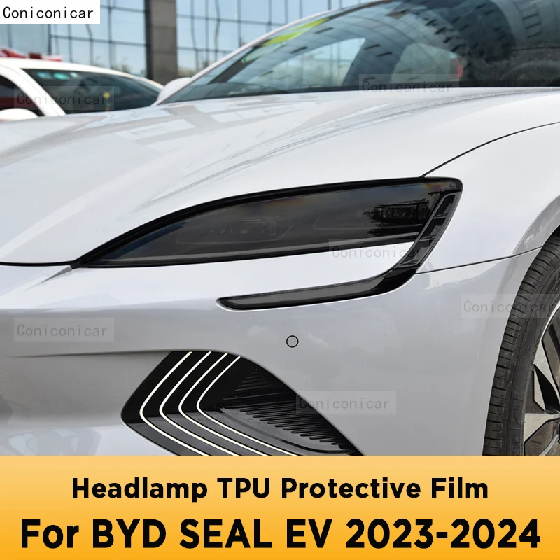 

For BYD SEAL EV 2023 2024 Car Exterior Headlight Anti-scratch Front Lamp Tint TPU Protective Film Cover Repair Accessories