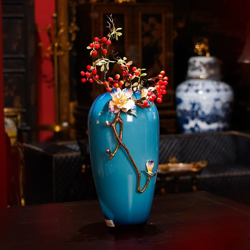 Creative enamel colorful vase living room vase home jewelry ornament