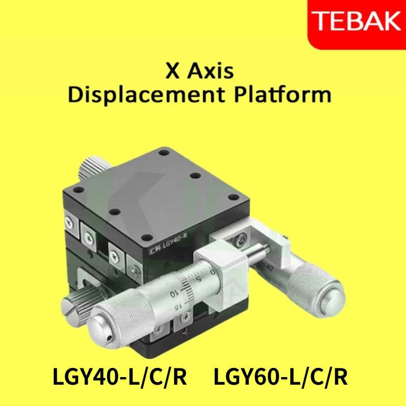 XY Axis LGY40*40 60*60 Knob Micrometer Sliding stage Guide Rail Type Platform Manual Displacement Sliding Table