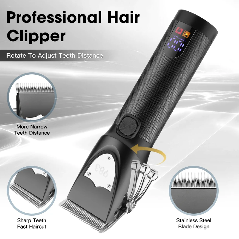 Tagliacapelli Set di rasoi a rete con 3 coltelli Tagliacapelli elettrico con display digitale Tagliacapelli ad alta potenza