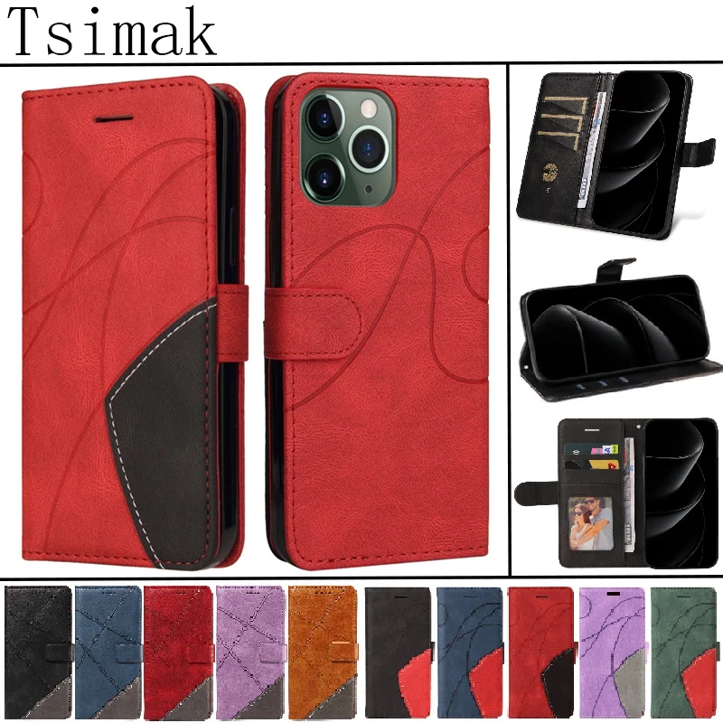 Чехол-кошелек для iPhone 11 12 13 Pro Max XS XR X 6 7 8 Plus 6S SE Mini, магнитный, кожаный, с отсеком для карт и подставкой