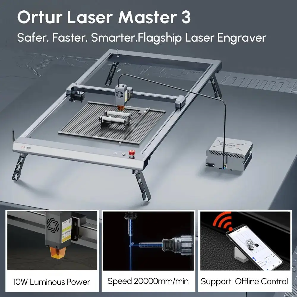 High Speed Ortur Laser Master 3 Powerful Laser Engraving Machine Wood Cutting Tools with Built-in Air Assist Woodworking Machine