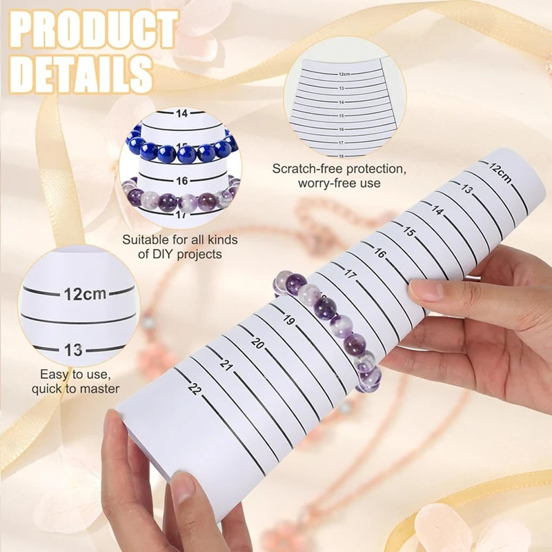 B62B Bracelet Measuring Tool Set 4 Pcs, Bangle Sizer Mandrel, Wrist Gauge Sizing Tools, 12-22cm, for Jewelry Making DIY