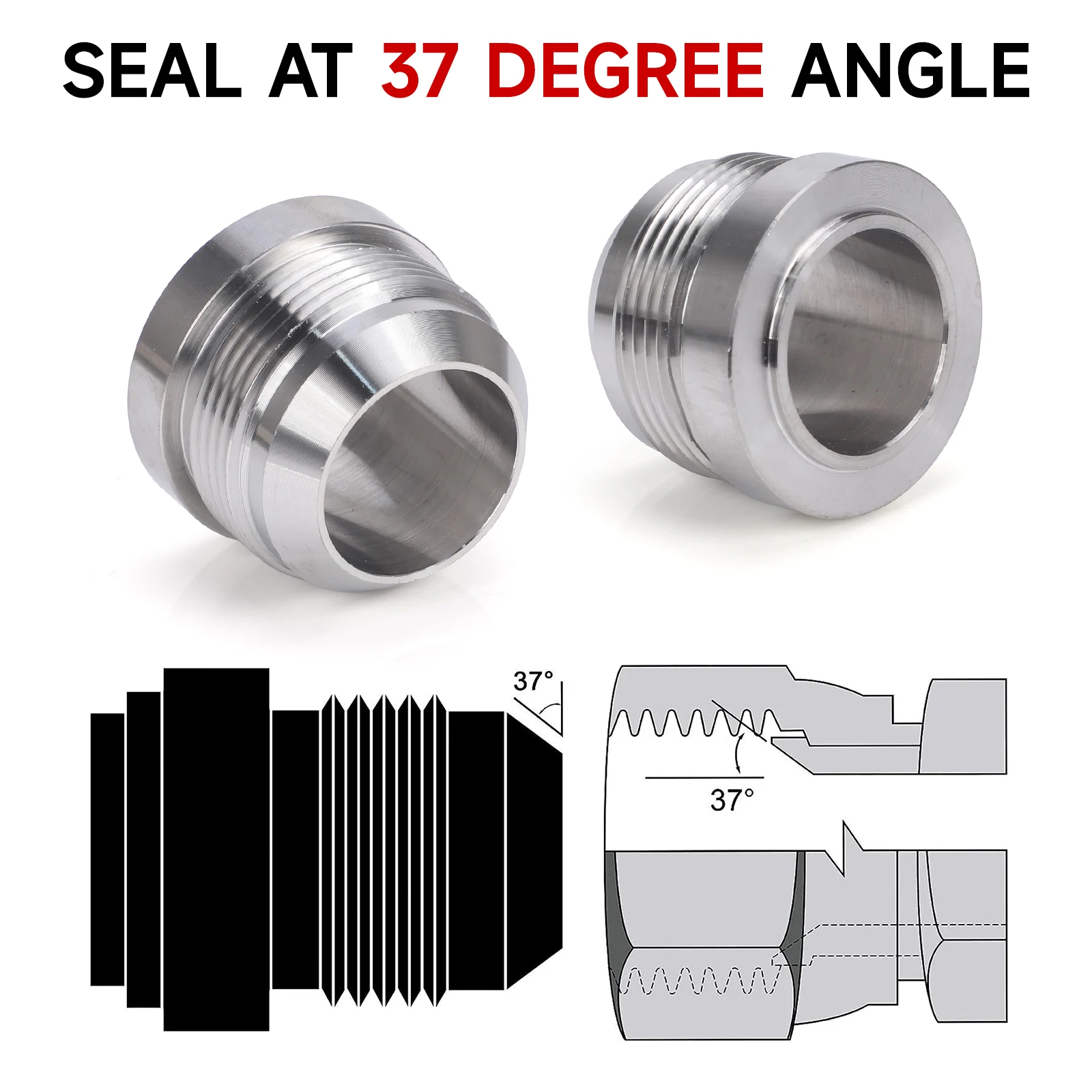 CNSPEED Edelstahl Gerader Schweißadapter Anschluss für Auto-Nitrous-Rohrverbinder 10 Stück AN6 AN8 AN10 AN12 AN16 AN20 Male Billet – Detail 7