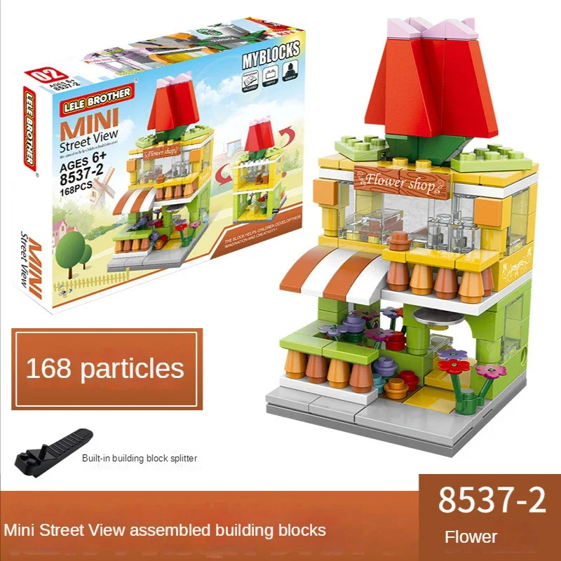 Mini-Haus-Bausteine, City Store, Street View, Snack, Straßenfiguren, Kinderspielzeug, Geschenke für Jungen und Mädchen, kompatibel mit Lego
