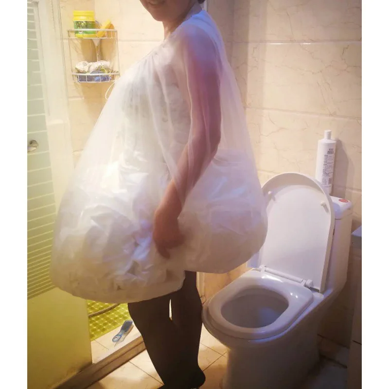 OIMG Gather Skirt Slip New Bridal Wedding Dress Petticoat for Toilet Underskirt Save You From Water Customized